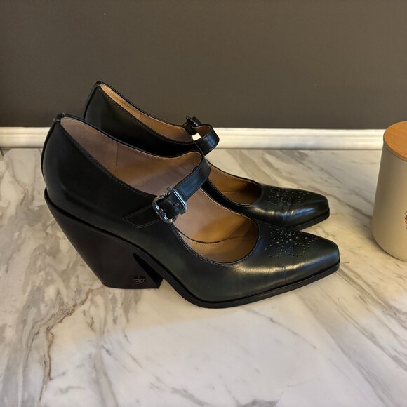 Sam Edelman Aleska Western Mary Jane Heel Green Sz 6 EUC - Picture 1 of 4